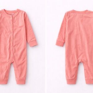 Burt’s Bees Baby Coral Pink Organic Cotton Sleeper – Size 3–6M